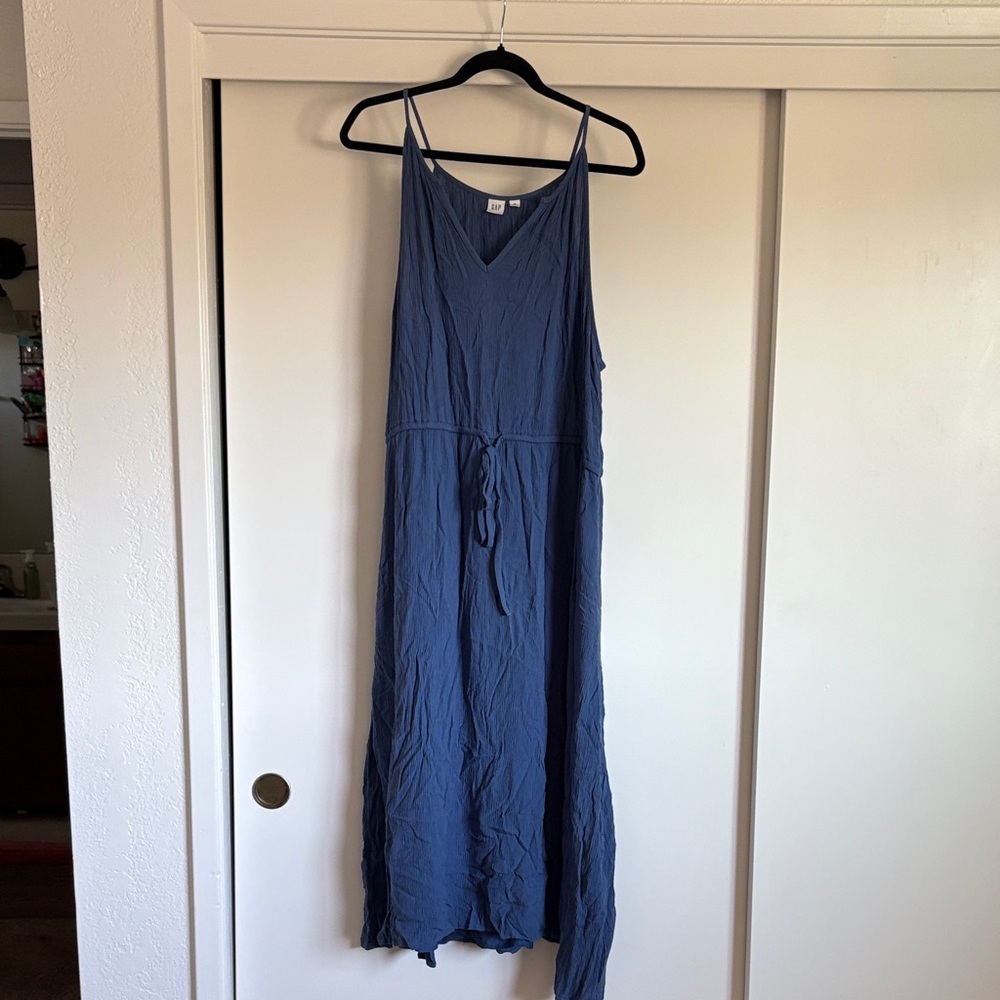 GAP Blue Gauze V-Neck Dress